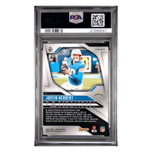 Justin Herbert PSA 8 2024 Panini Prizm Purple Ice #d/ 225 Card #157