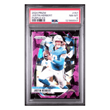 Justin Herbert PSA 8 2024 Panini Prizm Purple Ice #d/ 225 Card #157