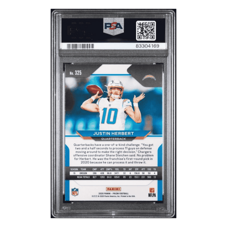 Justin Herbert PSA 9 2020 Panini Prizm Rookie RC Card #325