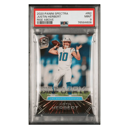 Justin Herbert PSA 9 2020 Panini Spectra Rise Above #d/75 Card #RI2