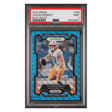 Justin Herbert PSA 9 2023 Panini Prizm Blue Wave #d/ 199 Card #158