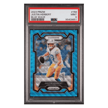 Justin Herbert PSA 9 2023 Panini Prizm Blue Wave #d/ 199 Card #158