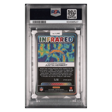 Justin Herbert PSA 9 2023 Panini Spectra Infrared Neon Splatter #d/ 8 Card #IJHE