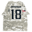 Justin Jefferson Minnesota Vikings Salute to Service Nike Dri Fit Autographed Jersey - Beckett COA