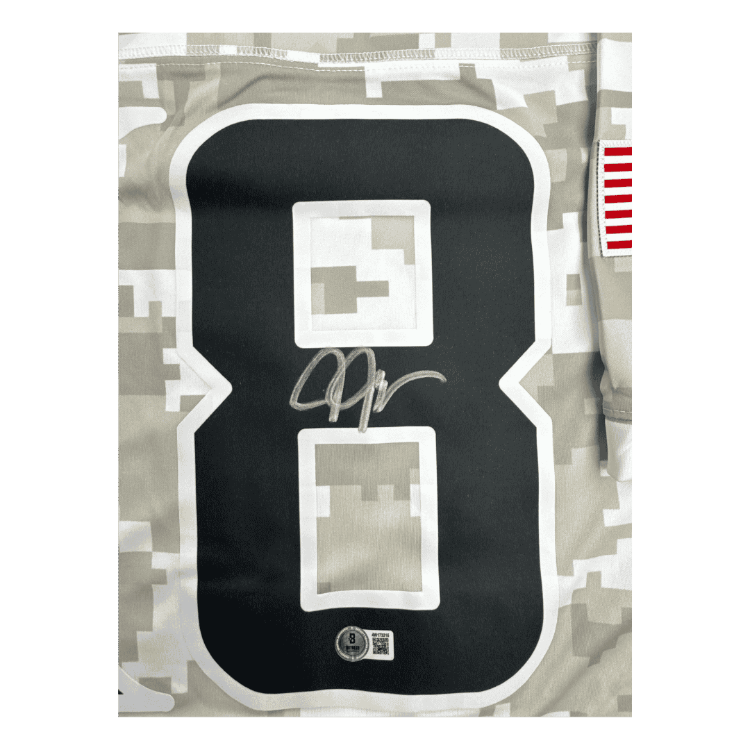 Justin Jefferson Minnesota Vikings Salute to Service Nike Dri Fit Autographed Jersey - Beckett COA