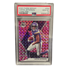 Justin Jefferson PSA 10 2020 Panini Mosaic Camo Pink Rookie RC Card #209