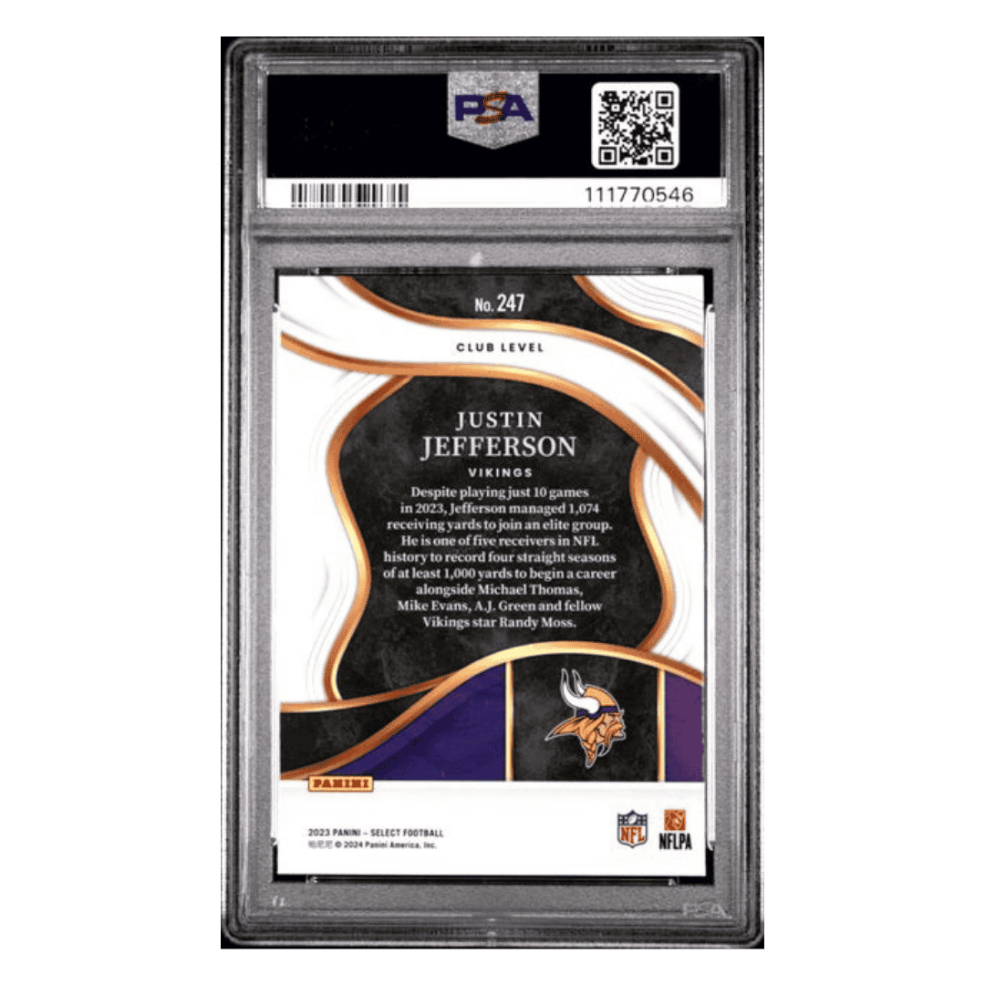 Justin Jefferson PSA 10 2023 Panini Select Card #247