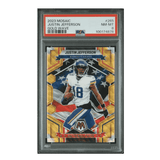 Justin Jefferson PSA 8 2023 Panini Mosaic Gold Wave Card #265