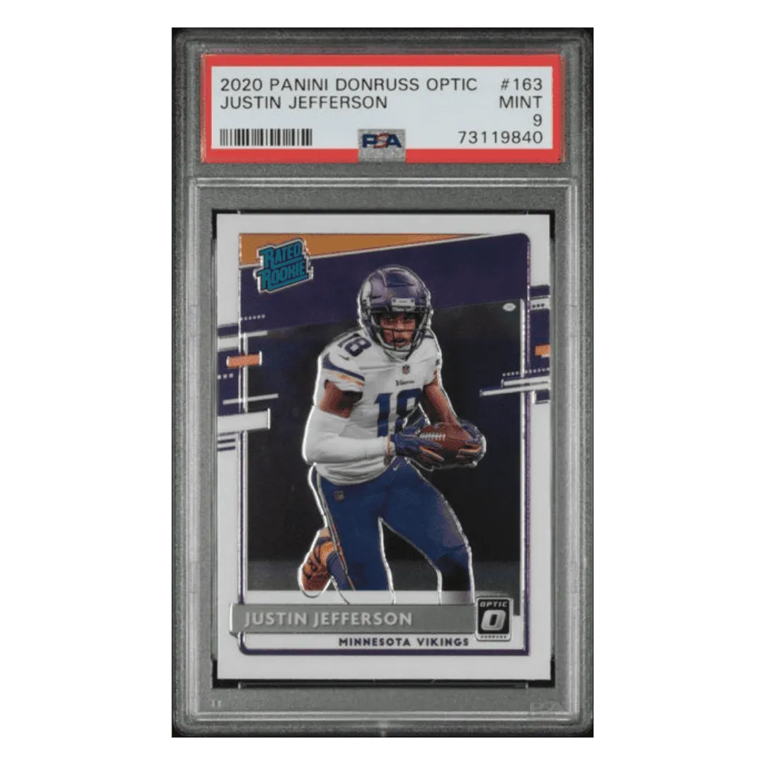 Justin Jefferson PSA 9 2020 Panini Donruss Optic Rated Rookie Card #163