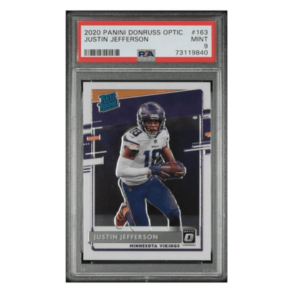 Justin Jefferson PSA 9 2020 Panini Donruss Optic Rated Rookie Card #163