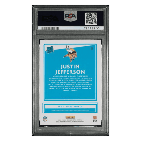 Justin Jefferson PSA 9 2020 Panini Donruss Optic Rated Rookie Card #163