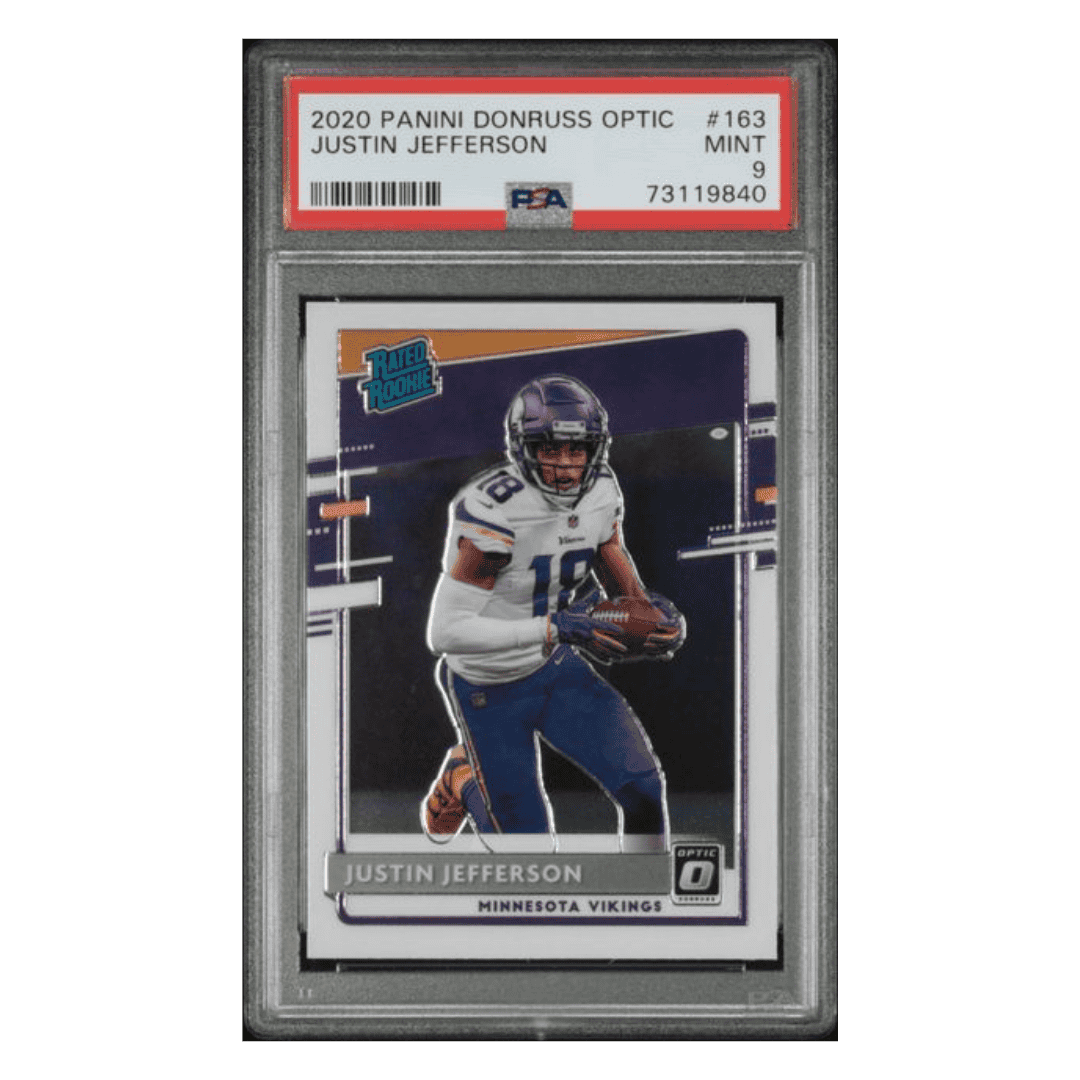 Justin Jefferson PSA 9 2020 Panini Donruss Optic Rated Rookie Card #163