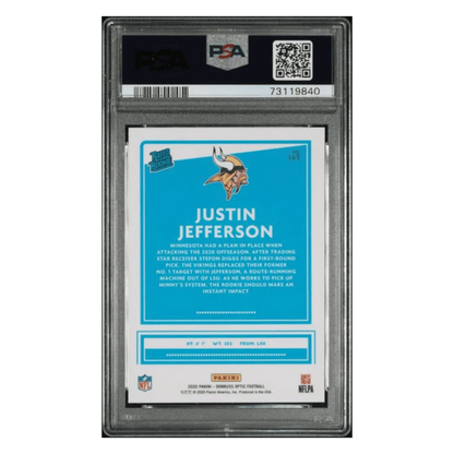 Justin Jefferson PSA 9 2020 Panini Donruss Optic Rated Rookie Card #163