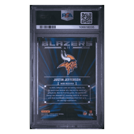 Justin Jefferson PSA 9 2023 Panini Donruss Optic Blazers Card #11