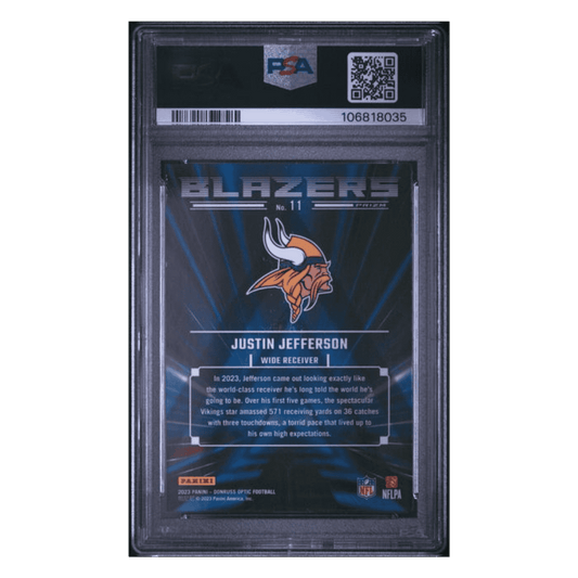 Justin Jefferson PSA 9 2023 Panini Donruss Optic Blazers Card #11