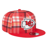 Kansas City Chiefs 2024 Sideline Statement New Era Plaid 9FIFTY Adjustable Snapback Hat