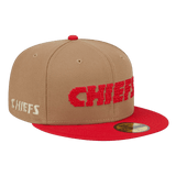 Kansas City Chiefs 8-Bit Wordmark New Era Khaki 59FIFTY Fitted Hat