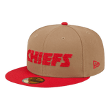 Kansas City Chiefs 8-Bit Wordmark New Era Khaki 59FIFTY Fitted Hat