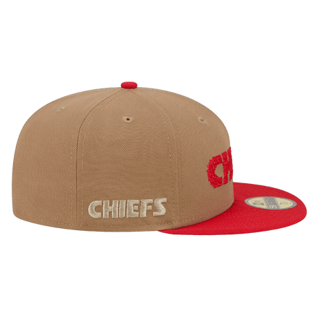 Kansas City Chiefs 8-Bit Wordmark New Era Khaki 59FIFTY Fitted Hat