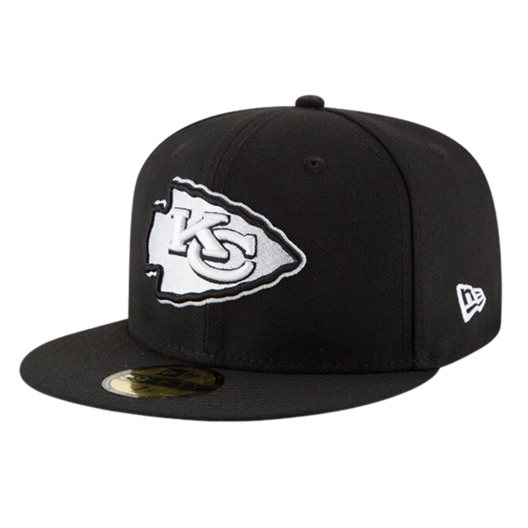 Kansas City Chiefs Black and White 59FIFTY Fitted Hat