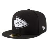 Kansas City Chiefs Black & White Logo New Era 59FIFTY Fitted Hat