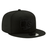Kansas City Chiefs Black On Black New Era 9FIFTY Adjustable Snapback Hat