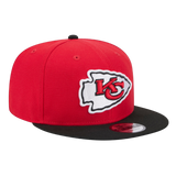 Kansas City Chiefs Official Team Color 2Tone New Era Red/Black 9FIFTY Adjustable Snapback Hat