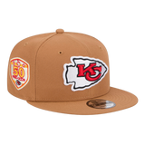 Kansas City Chiefs Official Team Color New Era Tan Color Pack 9FIFTY Adjustable Snapback Hat with Side Patch