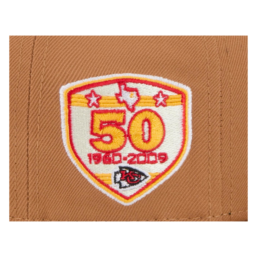Kansas City Chiefs Official Team Color New Era Tan Color Pack 9FIFTY Adjustable Snapback Hat with Side Patch