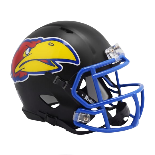 Kansas Jayhawks Black Speed Riddell Mini Football Helmet