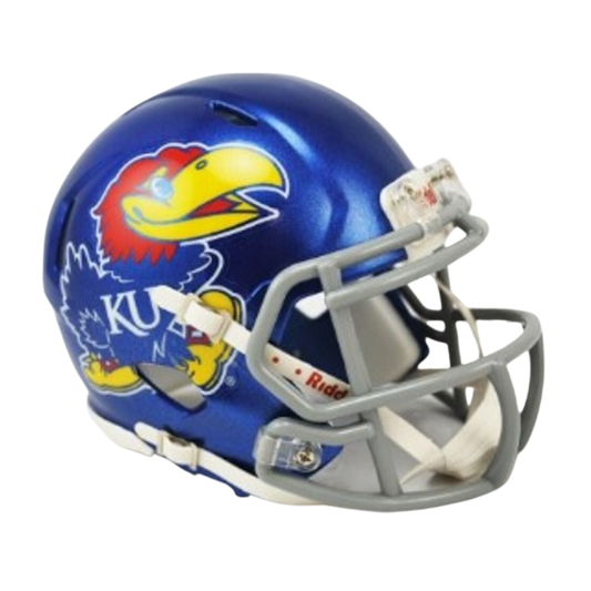 Kansas Jayhawks Oversized Decal Speed Riddell Mini Football Helmet