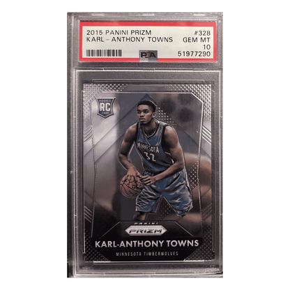 Karl-Anthony Towns PSA 10 2015 Panini Prizm Rookie RC Card #328