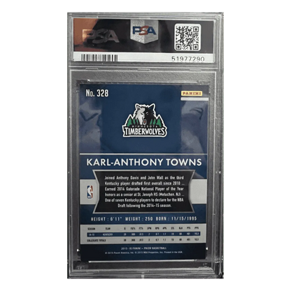 Karl-Anthony Towns PSA 10 2015 Panini Prizm Rookie RC Card #328