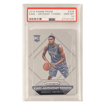 Karl-Anthony Towns PSA 10 2015 Panini Prizm Rookie RC Card #328