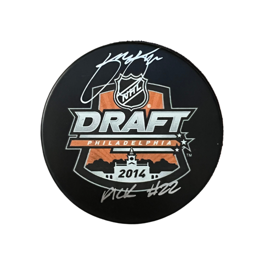 Kasperi Kapanen St Louis Blues Autographed 2014 NHL Draft Puck with Inscription- Fan Cave COA KK2
