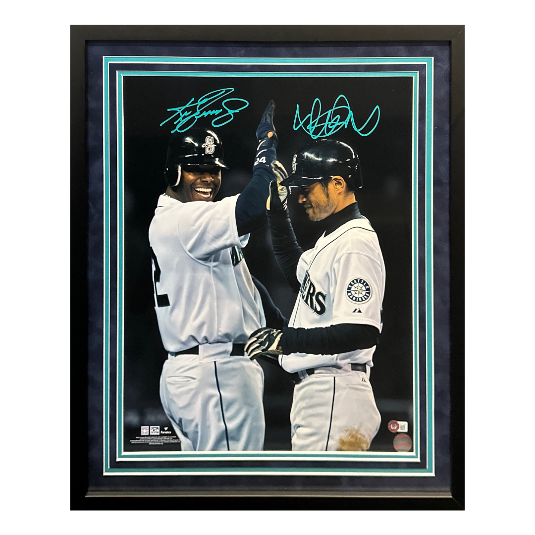 Ken Griffey Jr & Ichiro Suzuki Seattle Mariners Dual Autographed Framed 16x20 - Beckett COA