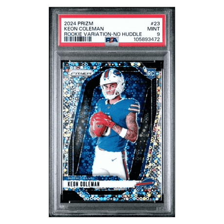 Keon Coleman PSA 9 2024 Panini Prizm Variation No Huddle Rookie RC Card #23