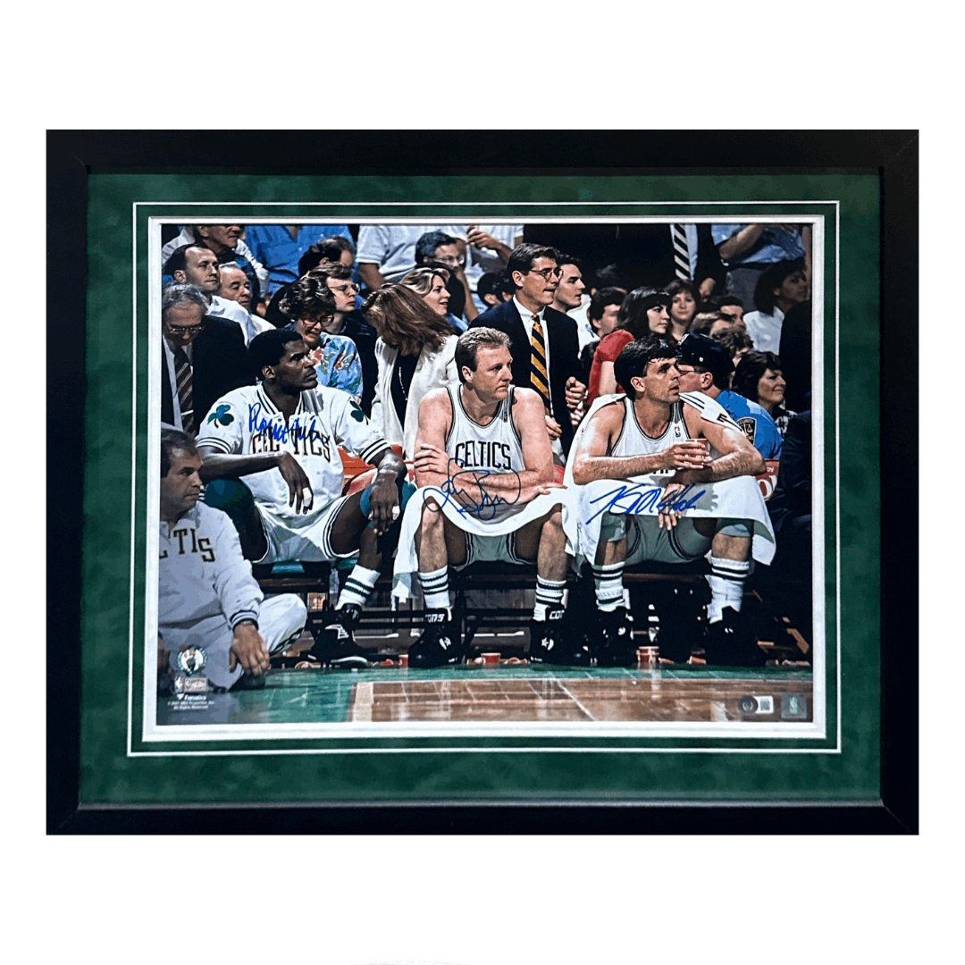Robert Parish, Larry Bird, Kevin McHale Boston Celtics Autographed Framed 16x20 - Beckett COA