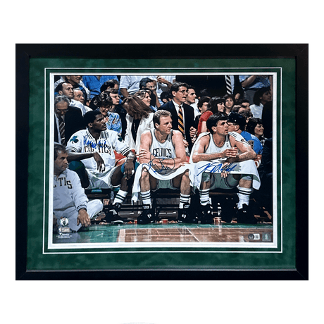 Robert Parish, Larry Bird, Kevin McHale Boston Celtics Autographed Framed 16x20 - Beckett COA