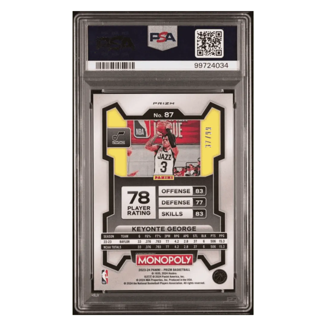 Keyonte George PSA 9 2023 Panini Prizm Monopoly Red #d/ 99 Card #87