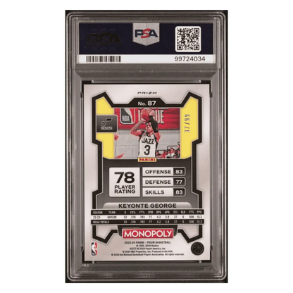 Keyonte George PSA 9 2023 Panini Prizm Monopoly Red #d/ 99 Card #87