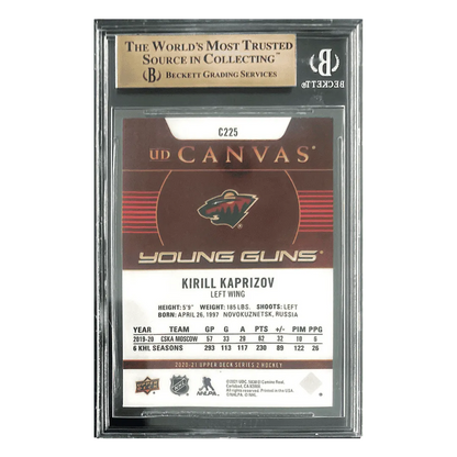 Kirill Kaprizov BGS 9.5 2020-21 Upper Deck Young Guns Canvas Card #C225