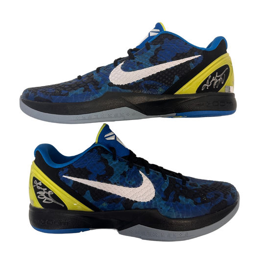 Kobe Bryant Los Angeles Lakers Autographed Kobe 6 "Blue Camo" Shoes #'d 2/8 - Panini COA