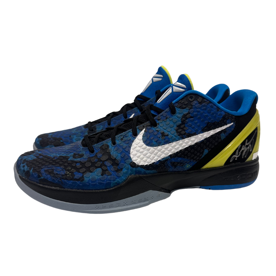 Kobe Bryant Los Angeles Lakers Autographed Kobe 6 "Blue Camo" Shoes #'d 2/8 - Panini COA