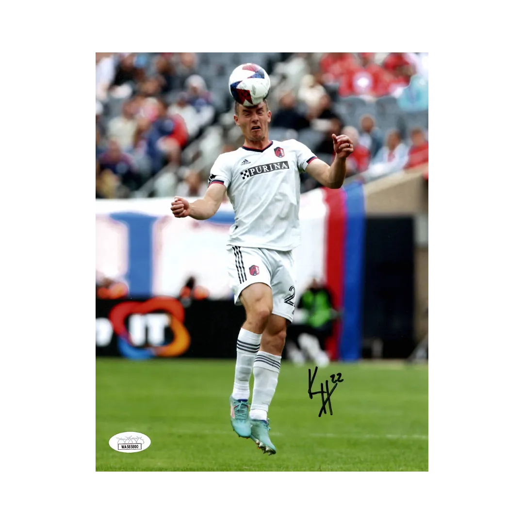 Kyle Hiebert St Louis City SC Autographed Header 8X10 Photo - JSA COA