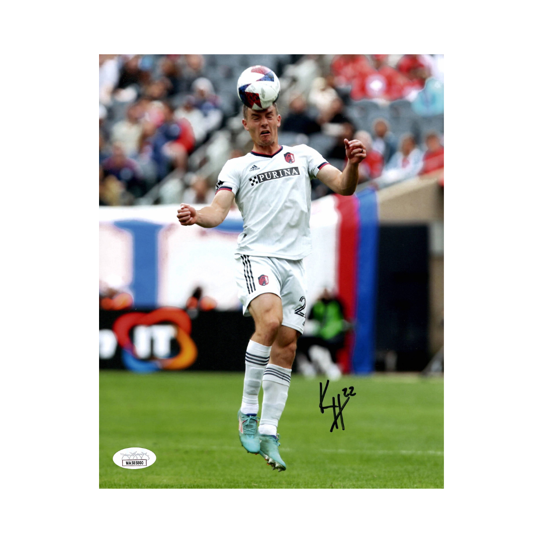 Kyle Hiebert St Louis City SC Autographed Header 8X10 Photo - JSA COA