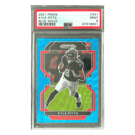 Kyle Pitts PSA 9 2021 Panini Prizm Blue Wave Rookie RC #d/199 Card #341