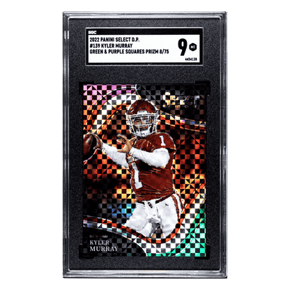 Kyler Murray SGC 9 2022 Panini Select Draft Picks Green & Purple Squares Prizm #d/75 Card #139