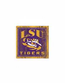 LSU Tigers Wooden Magnet 3" x 3"