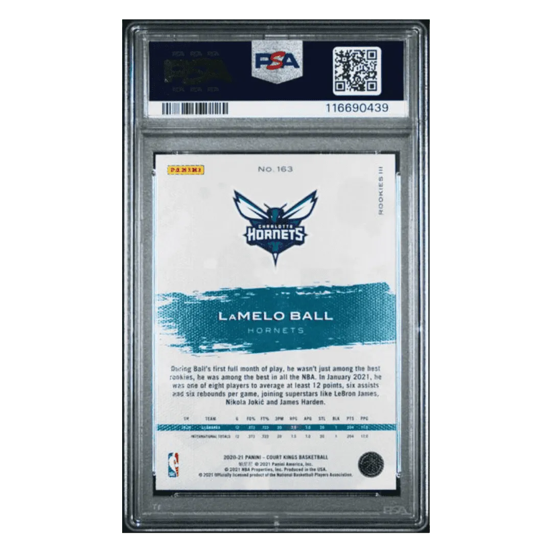 LaMelo Ball PSA 10 2020 Panini Court Kings Rookie RC Card #163